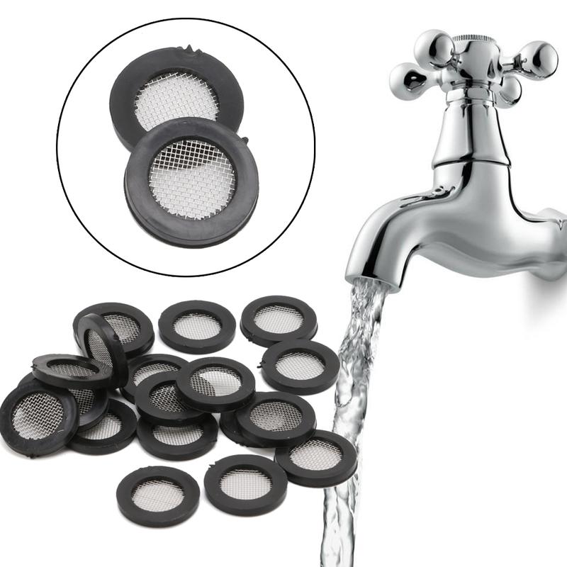 20 Pieces Stainless Steel Filter Screen Rubber Seal Ring Washer Filter Gasket 2