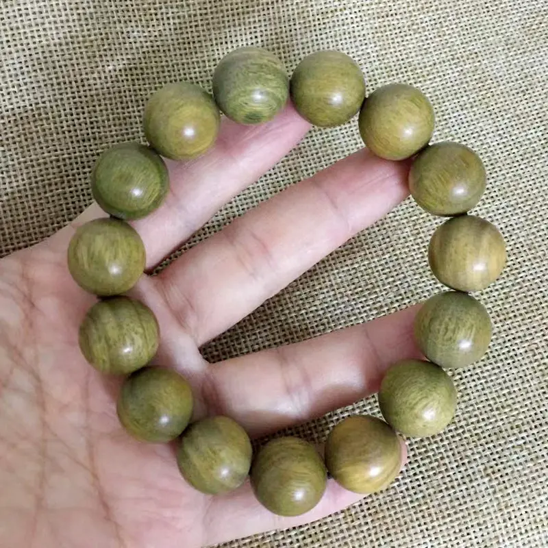 Milk Fragrance Guajacwood Bracelet Men's Beads Hand Toy Sandalwood Bracelet Agarwood Plate Beads Crafts Meditation Buddha Beads Wooden Plate String