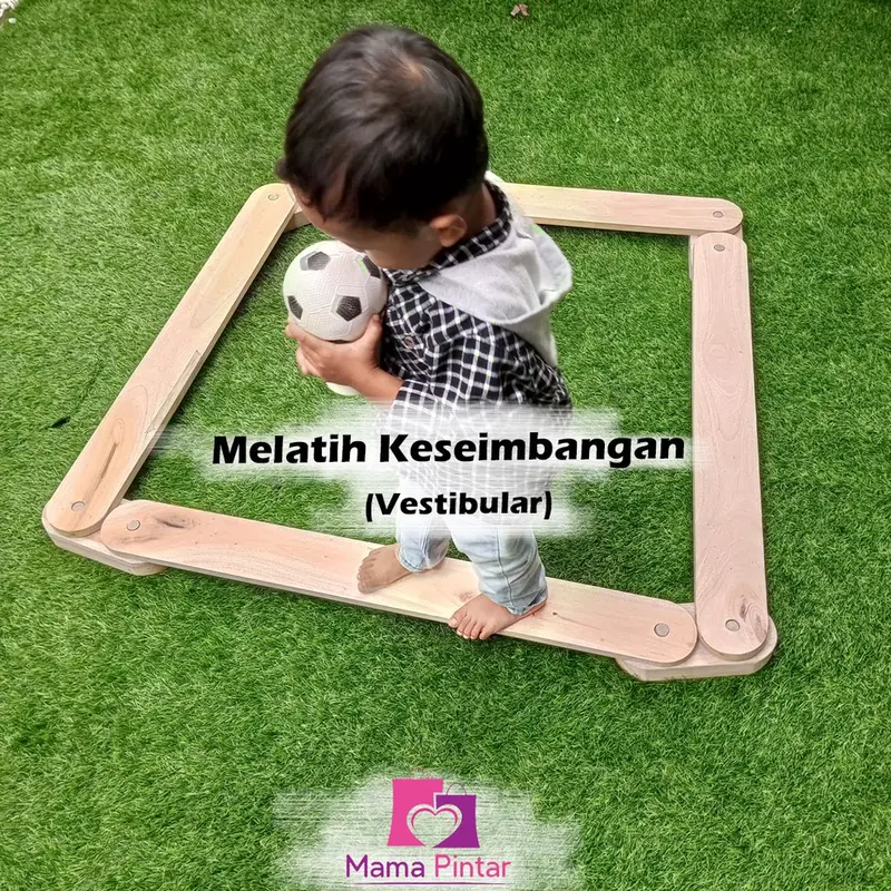 Balance Beam Papan Kayu Titian Keseimbangan Mainan Kayu Edukatif Untuk Terapi 1
