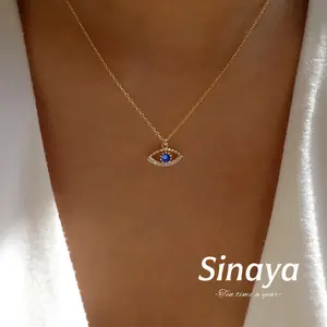 【Sinaya】Kalung Berseri Halus Gantung Mata Demon Berlian Sederhana Modis Khas Z259