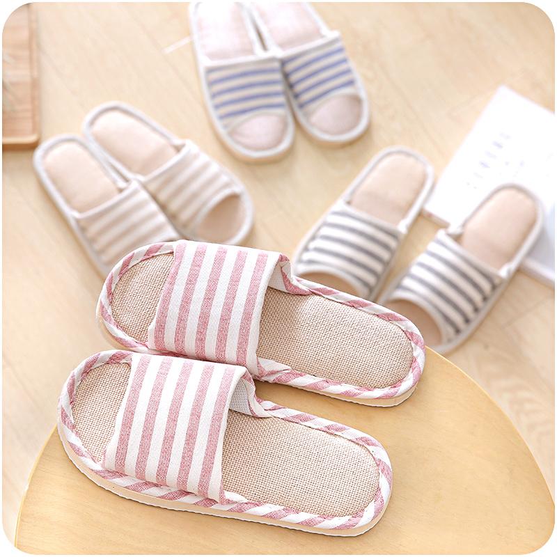 Dép đi trong nhà văn phòng SHOME Dép lê nam nữ Có Quai dùng trong khách sạn chất liệu vải êm chân nhiều size tiện lợi