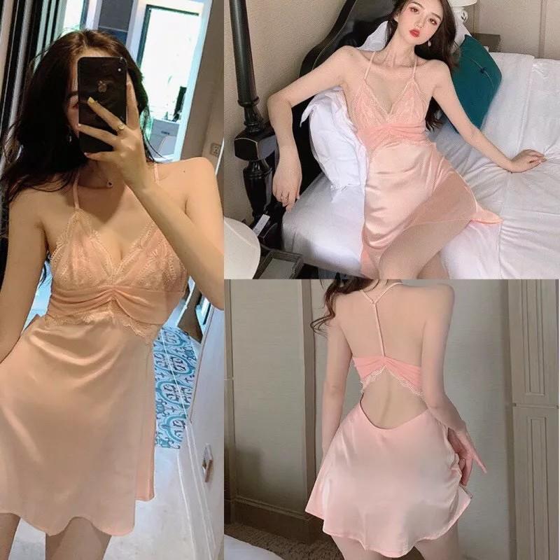 Product Introduction of M700 Váy ngủ 2 dây lụa cao cấp Đầm mặc nhà gợi cảm quyến Nữ Dress 4