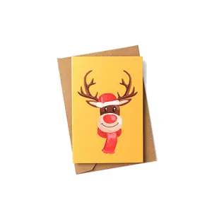 XOXO Bali - Red Nose Reindeer Mini Greeting Card | Kartu Ucapan Kecil Rusa Kutub