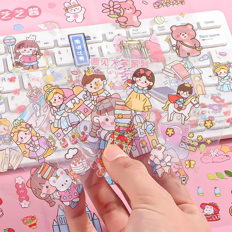 Nhãn Dán Hoạt Hình, Họa Tiết PET, Sổ Lưu Niệm, Dễ Thương, 20 Cái, Tự Làm, Phong Cách Kawaii, Đồ Trang Trí, Đồ Dùng Văn Phòng Phẩm 1