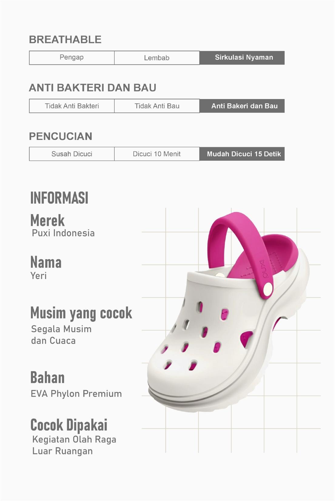 PUXI Sandal Wanita Yeri Clog Style Trendy Sendal Ringan Dengan Desain Nyaman dan Trendi Size 36-41