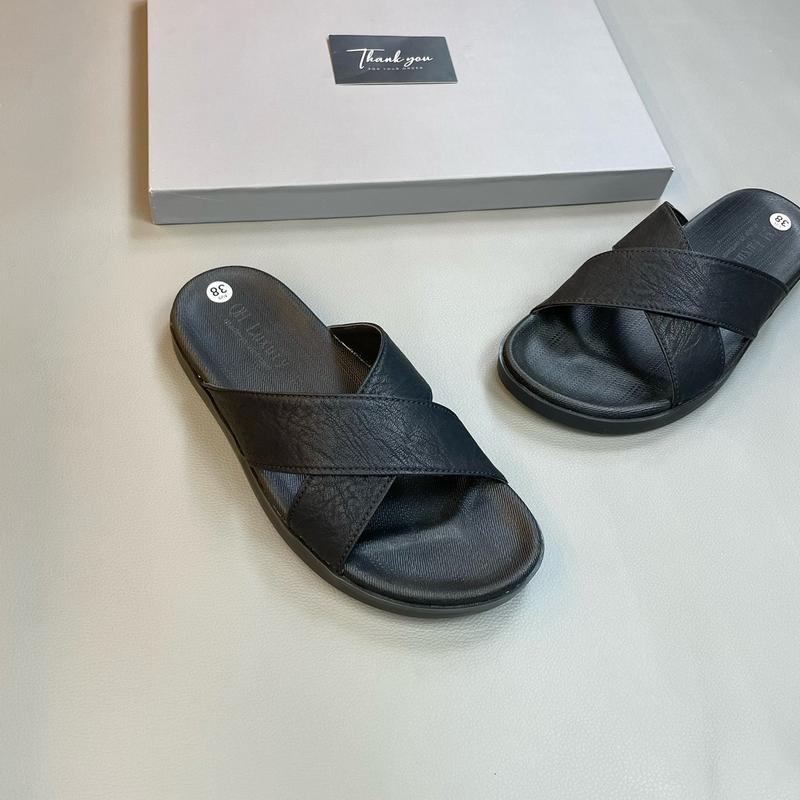 [ khâu đế chắc chắn ] dép quai sandal quai chéo 2 màu , đế cao su chống trơn trượt , quai da chống hôi kháng nước mềm êm ái . Rửa nước thoải mái Đế Bằng Quai Hậu Nam DéP Hoa dep sieu ben