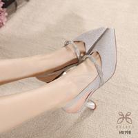 Gambar HELIVA Celestine Slingback Heels 6cm Wanita Elegan dengan Glitter Halus & Strap Kristal untuk Pesta & Acara Formal HV198 Shoes Wedding High - Silver, 36 dari HELIVA OFFICIAL STORE_NEW Kab. Tangerang 3 Tokopedia
