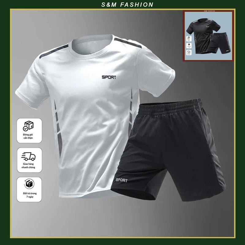 Bộ Đồ, Set Quần Áo Thể Thao Nam Nữ S&M Fashion, in Sport Tập Thể Dục Chạy Bộ Tập Gym, vải thun không xù, Năng Động, Mát Mẻ, Co Dãn 4 Chiều, Bóng Đá. Mã D26