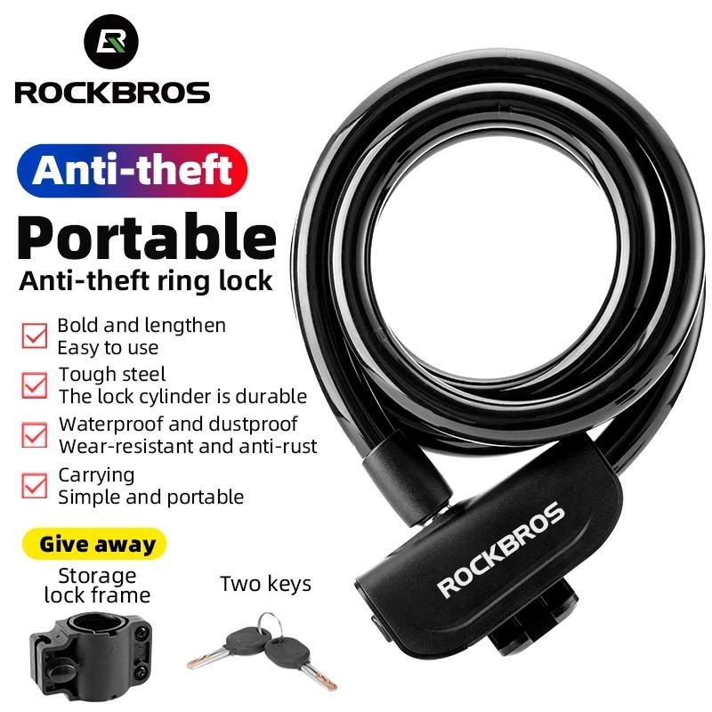Khóa xe đạp, ROCKBROS, Khóa vòng chống trộm Cầm Tay Thích hợp cho xe đạp MTB và…