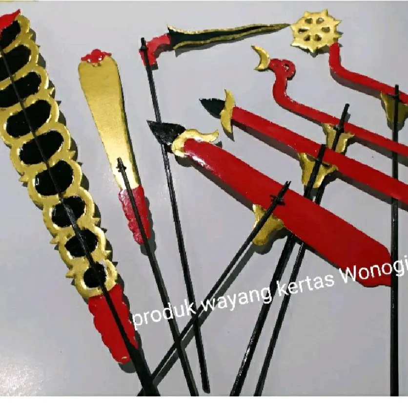 wayang gaman/senjata wayang sepaket isi 7