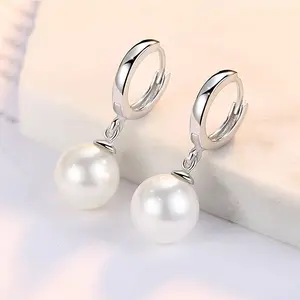 [BISA COD] SB71_Anting Titanium Hoop Mutiara/ Anting Korea/ Anting Hijab /Terbaru EMAS 24K