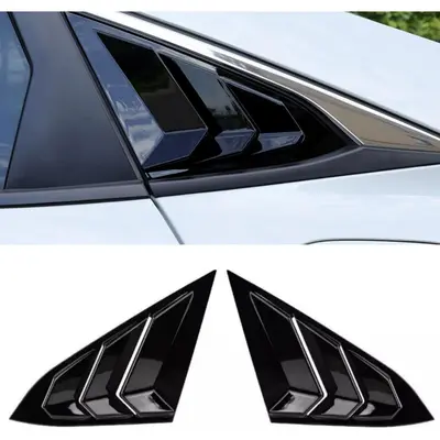 NEW 2PCS 2016-2021 Honda Civic Sedan Rear Side Window Louver Scoop Cover Black E
