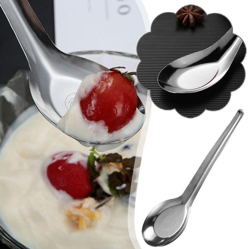 Product Introduction of Spoon 401 Stainless Steel Household Flat Bottom Eating U0Q1 10