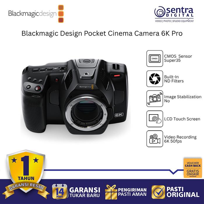 Gambar Blackmagic Design Pocket Cinema Camera 6K Pro Body EF Mount Professional Video Shooting dari Sentra Digital Kota Surabaya Tokopedia