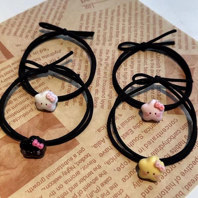 Product Introduction of Dây Buộc Tóc Hello Kitty Ngôi Sao Năm Cánh Mini, Dây Buộc Tóc Co Giãn, Dễ Thương Và Ngọt Ngào Phong Cách Hoạt Hình Nữ Tính Băng Đô Nữ Mới, Năm 2025, HK 9