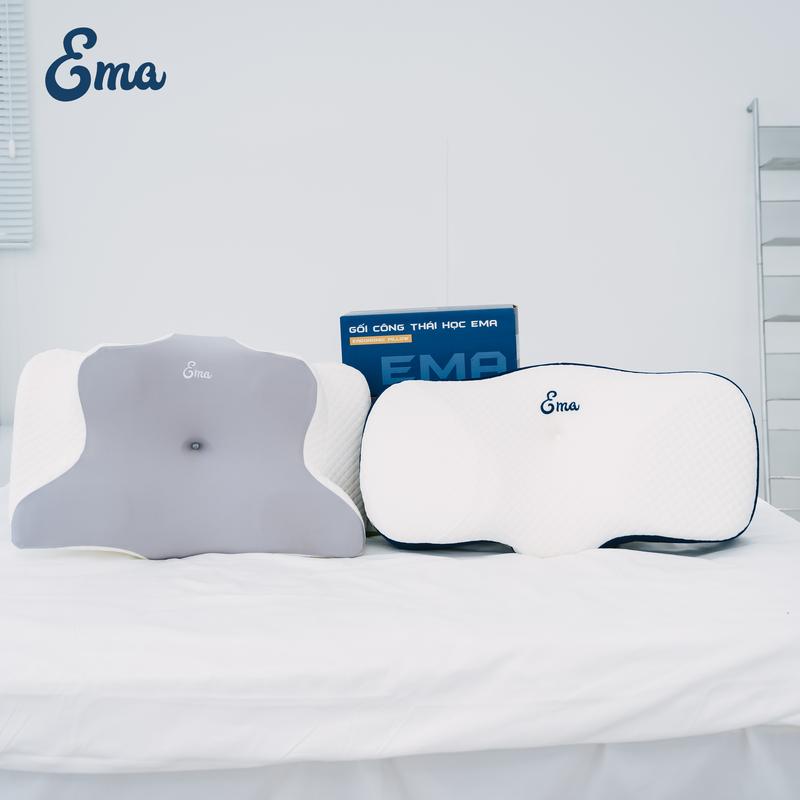 Vỏ gối Công Thái Học Ema thế hệ 1 và 2 size L - chất liệu tencel vải băng lạnh thoáng khí
