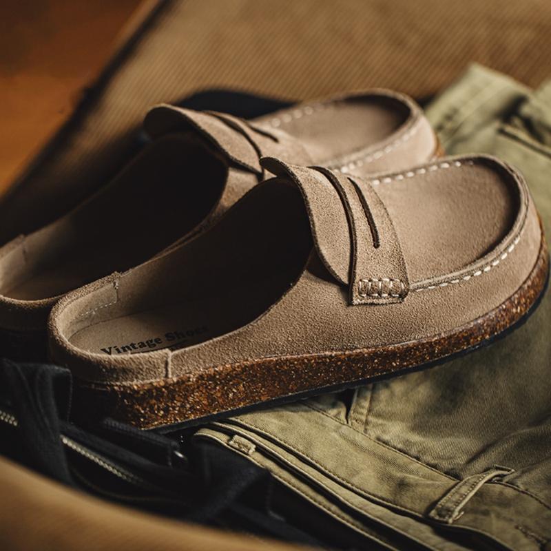 Giày Sục Nam, Maden, Phong Cách Loafer, Dép Đế Dày, Chất Liệu Da Lộn, Giày Lười, Thường Ngày, Thích Hợp Cho Văn Phòng, Nhà Và Các Hoạt Động Ngoài Trời, Giày Bít Mũi, Thiết Kế Hở Ngón, Thích Hợp Cho Mùa Thu / Đông