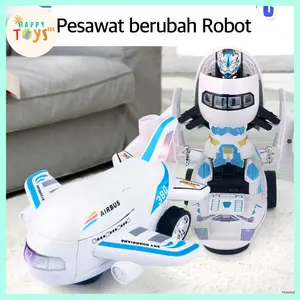 HAPPYTOYS.888 #B80 MAINAN ANAK PESAWAT BISA BERUBAH JADI ROBOT / MAINAN PESAWAT ROBOT /. MAINAN MUSIC DAN LAMPU