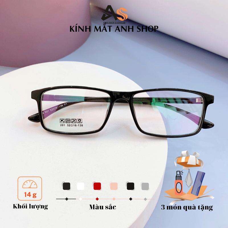 Gọng kính vuông nhỏ thời trang nhựa dẻo 201A Mắt Kính Kính Mắt