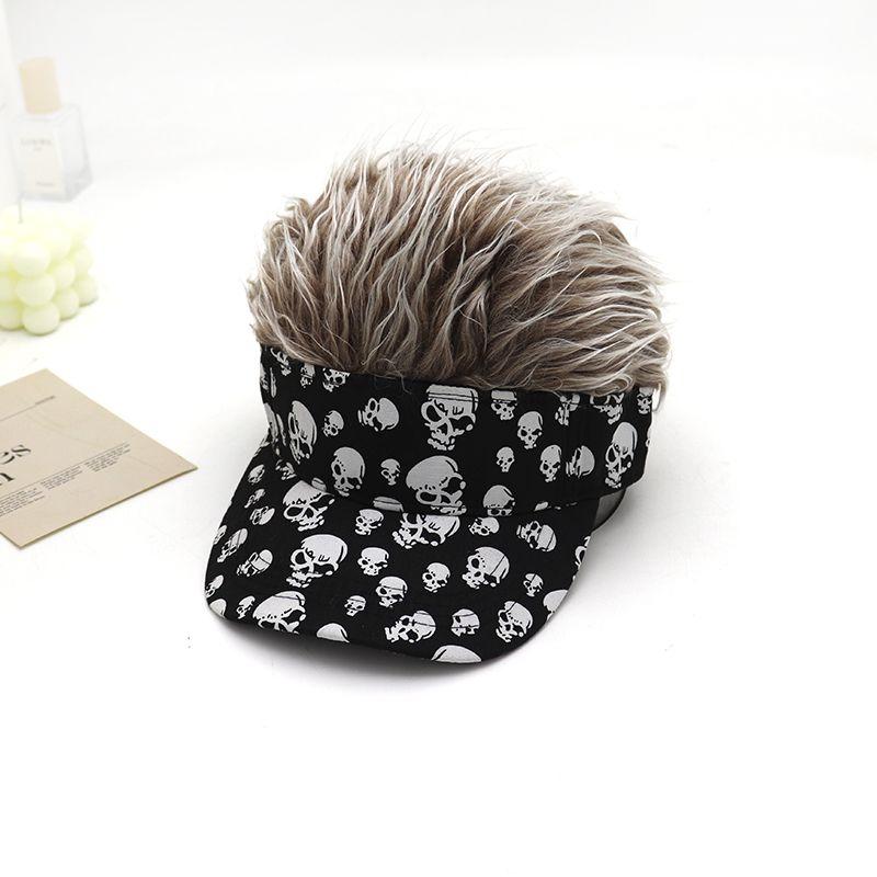 Product Introduction of 2024 Spring, Autumn and Winter Peaked Baseball Cap Men's and Women's Sun Hats Adult Wig One-Piece Hat Hip Hop Cool Funny Cap 7