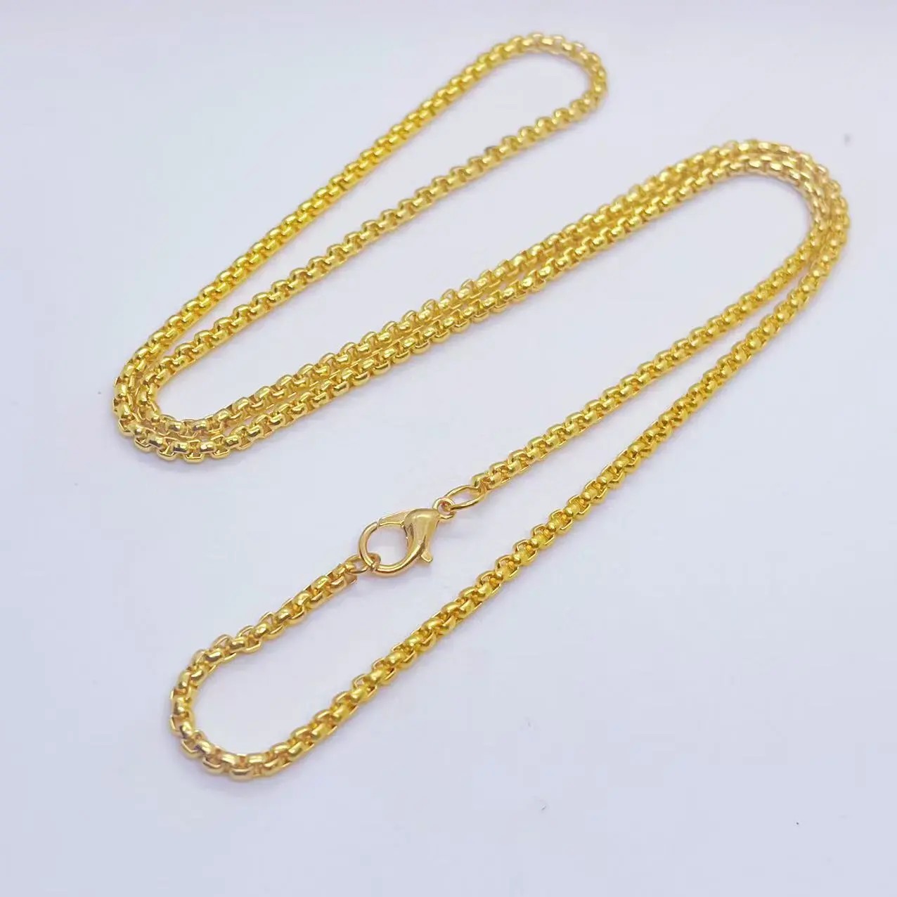 Golden necklace, classic design, easy to mix, electroplate material, no color, for men and women, the pendant, like silm gold, women jewelry chain accessories