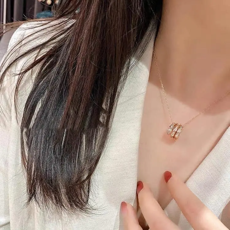 Bộ Rắn B.ạ.c Mạ Vàng Full Xoàn Trắng Vàng Hồng - Dây chuyền, khuyên tai, lắc tay và nhẫn 1