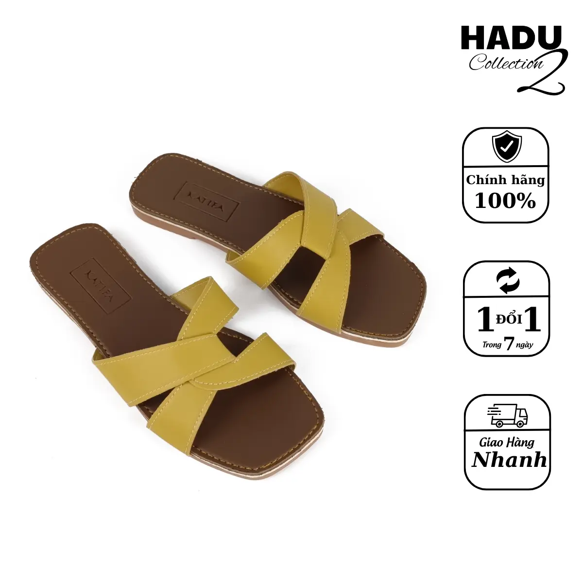 HADU K114D Dép Bệt Nữ Quai Chữ X, Đế Cao Su Chống Trơn Trượt, Bảo Hành 12T DéP GiàY Shoes