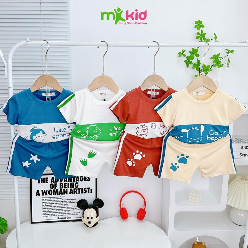 Bộ Đồ Cộc Tay Cho Bé Trai Bé Gái 9-30KG , Bộ Ngắn Tay hoạ tiết Hoạt Hình dễ thương, Chất thun lạnh Mềm Mát cho bé mặc nhà,  đi học 1