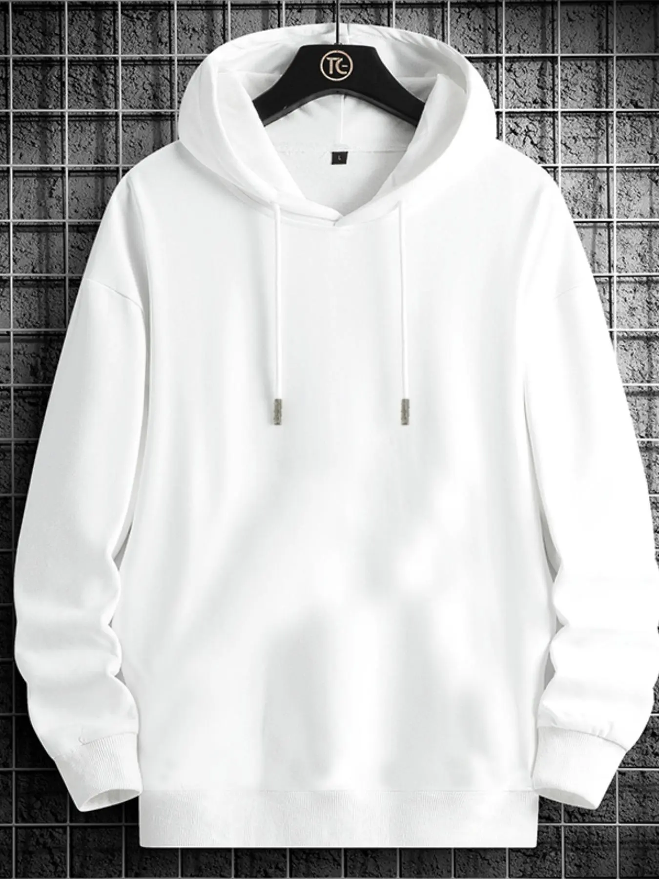 Unisex Men's Plain Drawstring Essentials Hoodie, Regular Fit Stylish Longsleeves Hooded Sweatshirt Pullover, Men's School Clothes for Spring & Fall Essentials Hoodie for Men