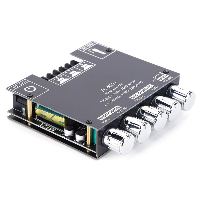 Bảng mạch khuếch đại công suất kỹ thuật số âm thanh nổi BT5.0 2.1 kênh, ZK-MT21, 2x50W + 100W, với công suất cao