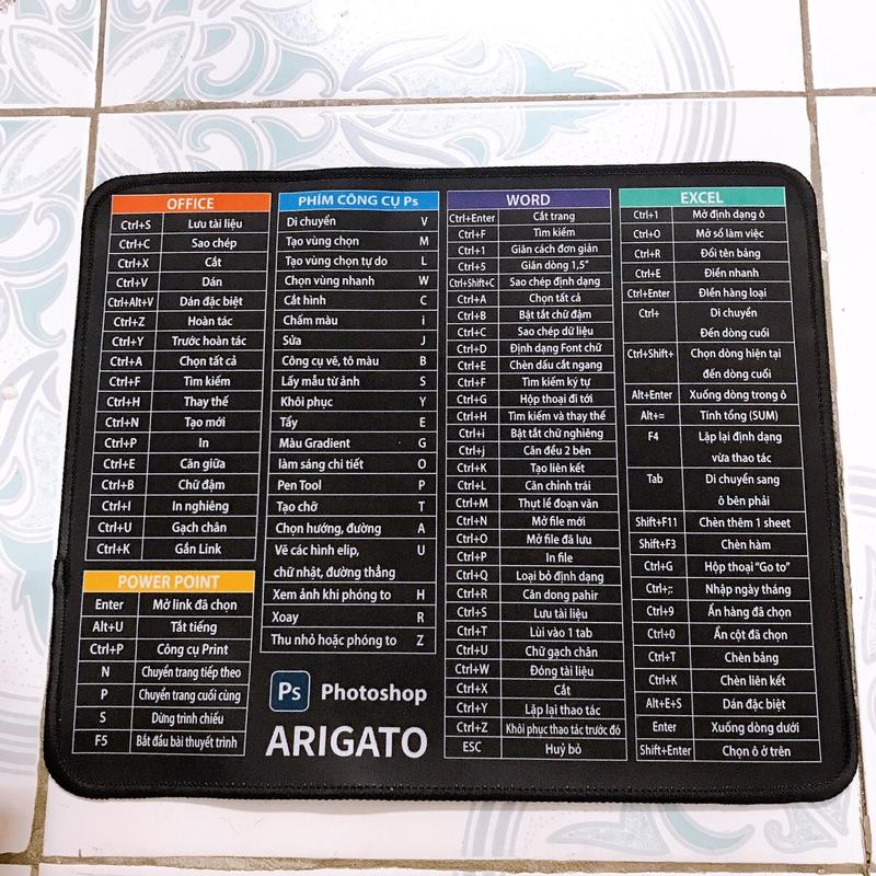 Pab Bàn Di Miếng Lót Chuột Cỡ Lớn 25x30 Hình Công Thức Phím Tắt Dùng Cho Máy Vi Tính Văn Phòng PC Laptop Viki Link