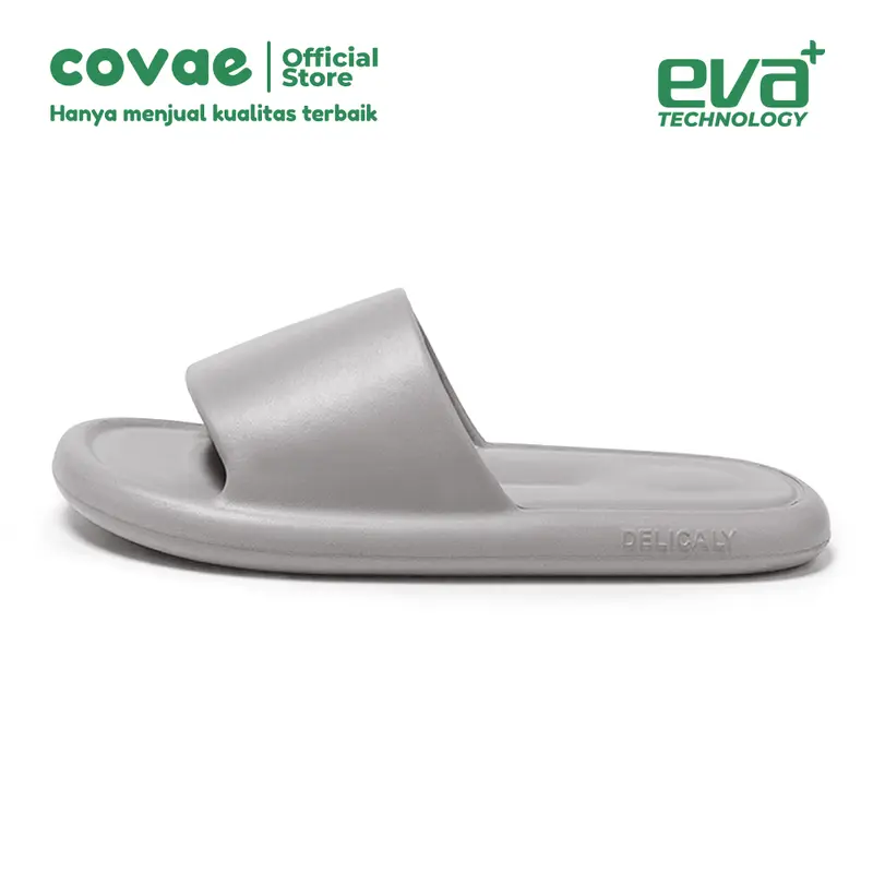 COVAE Sandal Clay 2 New Model Sandal Slide Pria Super Empuk Ringan Anti Slip - Grey 3