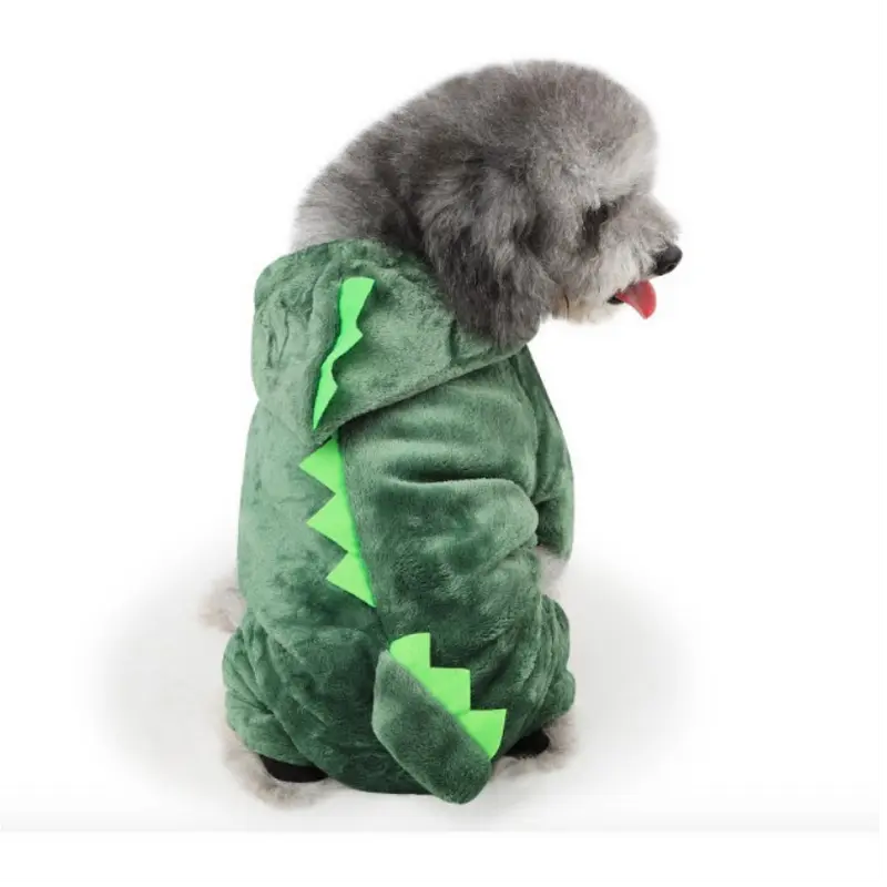 Pakaian Baju Doggy Anjing Kucing Hewan Pet Peliharaan Dino Dinosaurus Hijau Green Sweater 2