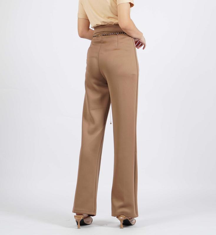 Amantha Celana Panjang Wanita Celana Bahan Scuba Highwaist Belt Rantai 2