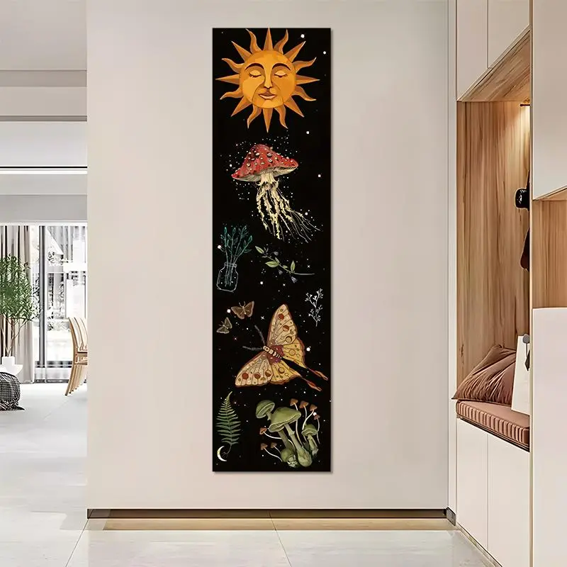 Sun & Moon Pattern Wall Tapestry, 2 Counts/set Boho Style Wall Hanging Decor, Wall Art for Home Living Room Bedroom Office 3