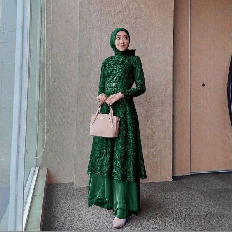 Product Introduction of MAXI ALMIRA / 4 UKURAN / M / L / XL / XXL / GAMIS KONDANGAN / GAMIS TILE MUTIARA / FASHION GAMIS WANITA Panjang Dalaman Muslim Pita Dress Pesta Kombinasi Remaja 5