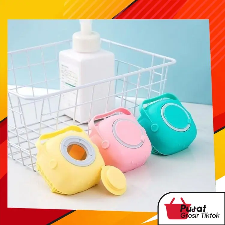 BISA COD 5240 Sikat Mandi Bahan Silikon Lembut / Shower Brush Silicone / Spons Badan Bisa Isi Sabun Didalam