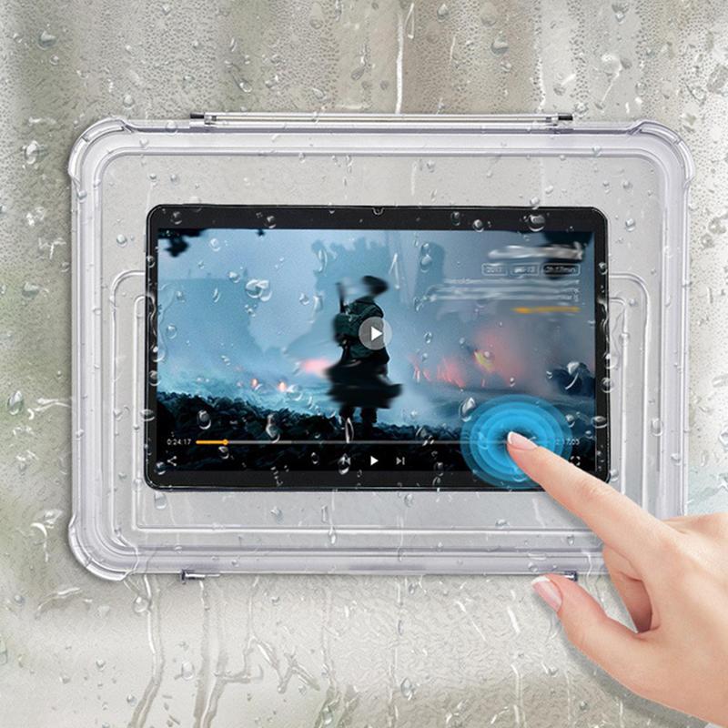 Clear Tablet Holder, Waterproof Tablet Storage Box, Rotatable Tablet Stand, Wall Mounted Tablet Holder, Tablet Accessories for Home Office 1