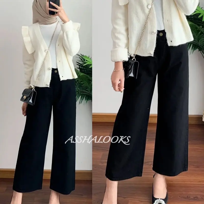 [JUMBO] Celana Jeans Kulot Highwaist 1