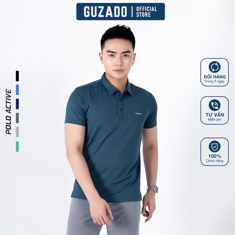 Áo Thun Polo Thể Thao Nam GUZADO Áo Có Cổ Ngắn Tay Chất AirCool Điều Hòa Thoáng Khí Menswear Hàng Local Brand Basic GPL01