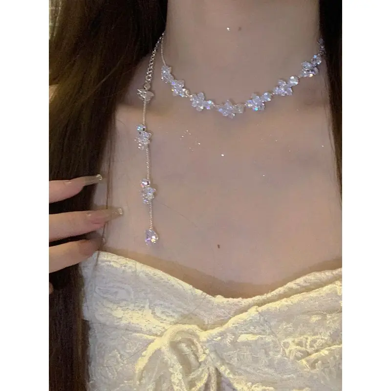 Dây Chuyền Xương Đòn Zircon Bất Đối Xứng Cổ Tích Nước Mắt Đẹp Và Siêu Thanh Lịch, Giá Cả Phải Chăng, Sang Trọng, Thích Hợp Cho Người Sành Điệu, Vòng Cổ Kim Cương Sáng Bóng Tinh Tế Phong Cách Tân Ins Mới 2