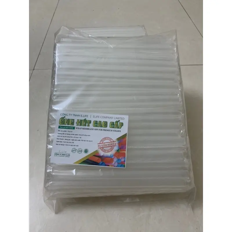 Sỉ Túi Ống Hút Nhựa Cao Cấp Ép Nilong Từng Cái An Toàn, Ống Hút Bọc Màng Màu Đen, Trắng Nhiều Size Bịch To
