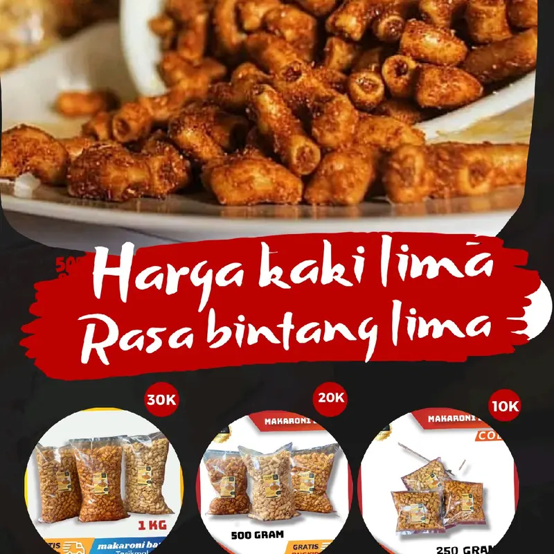 MAKARONI BANTET KILOAN KHAS TASIKMALAYA 250 GRAM Pedas Food Snacks Macaroni Kerang Kering 4