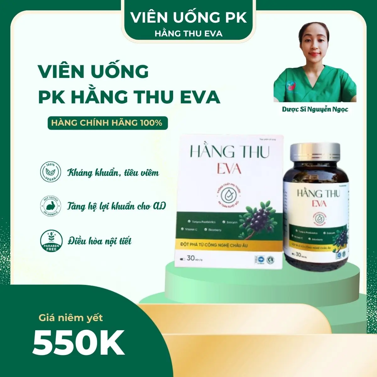 Viên uống Hằng Thu Eva Lọ 30 viên chính hãng