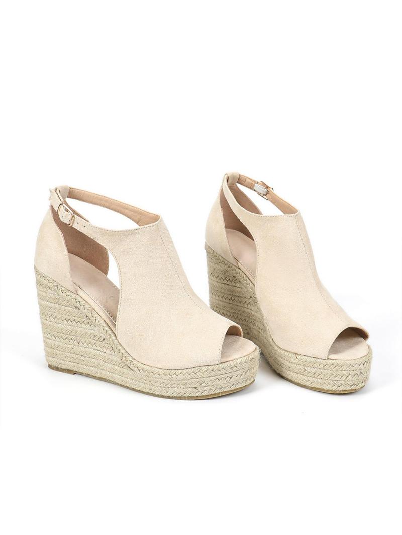 Product Introduction of Women's Fashionable Peep Toe Espadrille Wedges, Casual Comfortable Wedge Shoes for Daily Wear, Lightweight Breathable Shoes for All Seasons 14
