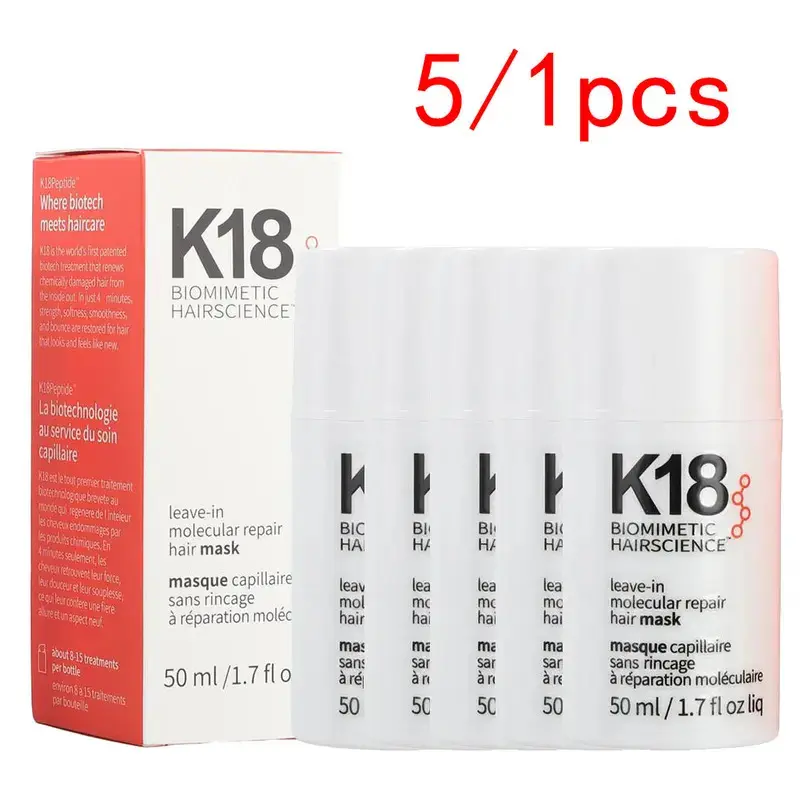 5/1pcs K18 Leave-In Molecular/1*kertain Repair Hair Mask Softens Restores Damaged Hair Deep Keratin Treatment for Hair and Scalp Conditioner Haircare Shampoo Comfort