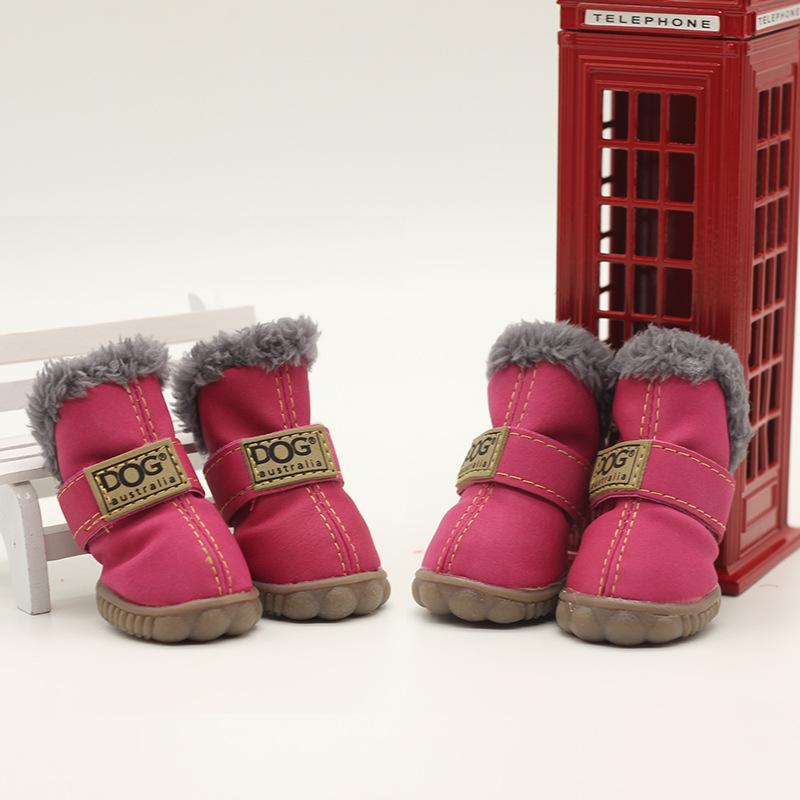 Product Introduction of Dog Shoes Pet Cotton Shoes Autumn and Winter Teddy Shoes Set of 4 Pomeranian/Bichon Frise Puppy Dog Winter Snow Boots 16