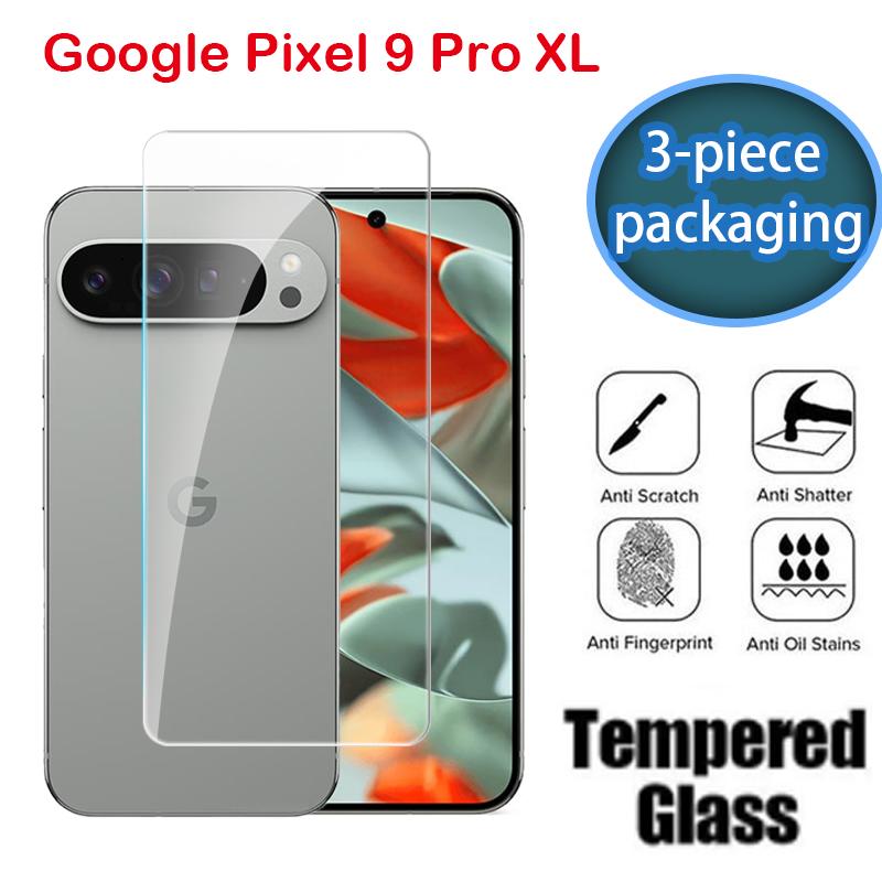 For Google Pixel 9 Pro XL 5G Pixel9ProXL Pixel9Pro Pixel9 2024,3 Pcs Package Screen Protector,Full Coverage Tempered Glass Front Film Back Lens 9H Hardness Full Transparent Accessories Durable 1