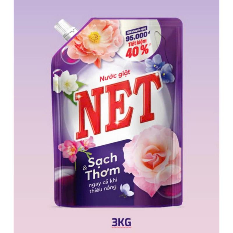  Nước Giặt Net Cao Cấp Sạch Bẩn Diệt Virut Thơm tho túi 3kg 