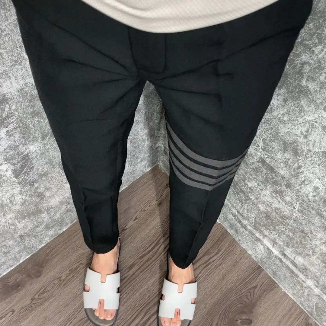 Quần Âu Thêu 4 Vạch Kẻ Đen Nam - Menswear Pants Có Túi Nhung